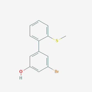 molecular formula C13H11BrOS B6383344 3-Bromo-5-(2-methylthiophenyl)phenol, 95% CAS No. 1261925-48-7