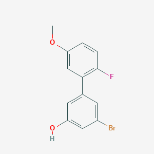 molecular formula C13H10BrFO2 B6383368 3-Bromo-5-(2-fluoro-5-methoxyphenyl)phenol, 95% CAS No. 1262003-91-7