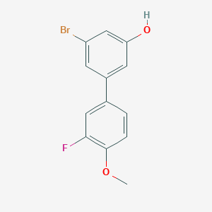 molecular formula C13H10BrFO2 B6383383 3-Bromo-5-(3-fluoro-4-methoxyphenyl)phenol, 95% CAS No. 1261964-33-3