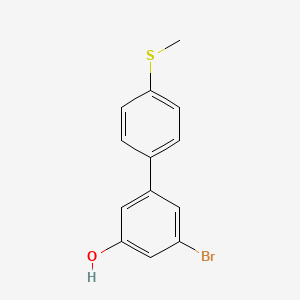 molecular formula C13H11BrOS B6383387 3-Bromo-5-(4-methylthiophenyl)phenol, 95% CAS No. 1261947-64-1