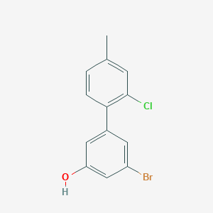 molecular formula C13H10BrClO B6383397 3-Bromo-5-(2-chloro-4-methylphenyl)phenol, 95% CAS No. 1261925-54-5