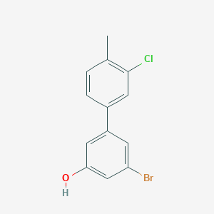 molecular formula C13H10BrClO B6383406 3-Bromo-5-(3-chloro-4-methylphenyl)phenol, 95% CAS No. 1262003-93-9