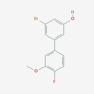 molecular formula C13H10BrFO2 B6383414 3-Bromo-5-(4-fluoro-3-methoxyphenyl)phenol, 95% CAS No. 1262003-43-9