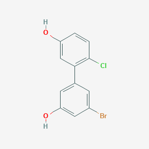 molecular formula C12H8BrClO2 B6383438 3-Bromo-5-(2-chloro-5-hydroxyphenyl)phenol, 95% CAS No. 1261958-05-7