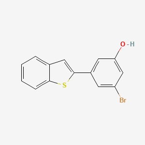 molecular formula C14H9BrOS B6383446 5-[Benzo(b)thiophen-2-yl]-3-bromophenol, 95% CAS No. 1261925-69-2