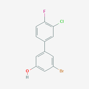 molecular formula C12H7BrClFO B6383479 3-Bromo-5-(3-chloro-4-fluorophenyl)phenol, 95% CAS No. 1261976-49-1