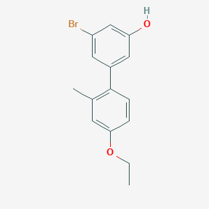molecular formula C15H15BrO2 B6383486 3-Bromo-5-(4-ethoxy-2-methylphenyl)phenol, 95% CAS No. 1261897-54-4