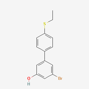 molecular formula C14H13BrOS B6383504 3-Bromo-5-(4-ethylthiophenyl)phenol, 95% CAS No. 1261929-91-2