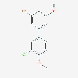molecular formula C13H10BrClO2 B6383523 3-Bromo-5-(3-chloro-4-methoxyphenyl)phenol, 95% CAS No. 1261976-58-2