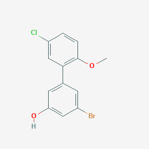 molecular formula C13H10BrClO2 B6383529 3-Bromo-5-(5-chloro-2-methoxyphenyl)phenol, 95% CAS No. 1261929-99-0