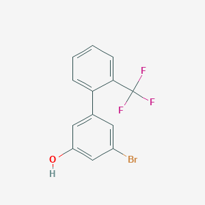 molecular formula C13H8BrF3O B6383530 3-Bromo-5-(2-trifluoromethylphenyl)phenol, 95% CAS No. 1261976-71-9