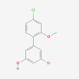 molecular formula C13H10BrClO2 B6383546 3-Bromo-5-(4-chloro-2-methoxyphenyl)phenol, 95% CAS No. 1261989-57-4