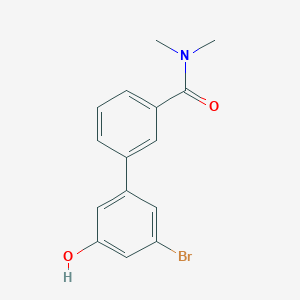 molecular formula C15H14BrNO2 B6383552 3-Bromo-5-[3-(N,N-dimethylaminocarbonyl)phenyl]phenol, 95% CAS No. 1261947-96-9