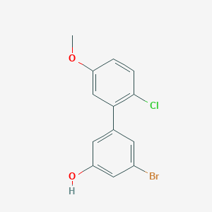 molecular formula C13H10BrClO2 B6383554 3-Bromo-5-(2-chloro-5-methoxyphenyl)phenol, 95% CAS No. 1261897-58-8