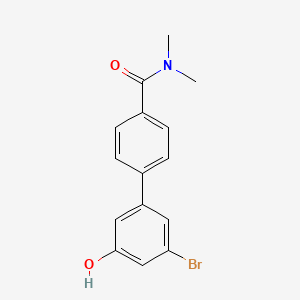 molecular formula C15H14BrNO2 B6383557 3-Bromo-5-[4-(N,N-dimethylaminocarbonyl)phenyl]phenol, 95% CAS No. 1261976-78-6