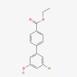 molecular formula C15H13BrO3 B6383587 3-Bromo-5-(4-ethoxycarbonylphenyl)phenol, 95% CAS No. 1261888-95-2