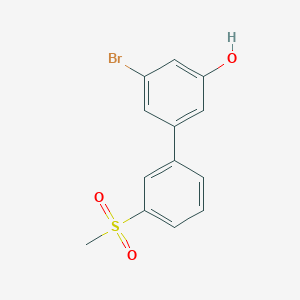 molecular formula C13H11BrO3S B6383611 3-Bromo-5-(3-methylsulfonylphenyl)phenol, 95% CAS No. 1261976-93-5