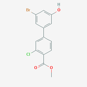 molecular formula C14H10BrClO3 B6383658 3-Bromo-5-(3-chloro-4-methoxycarbonylphenyl)phenol, 95% CAS No. 1261948-06-4
