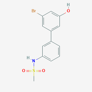 molecular formula C13H12BrNO3S B6383668 3-Bromo-5-(3-methylsulfonylaminophenyl)phenol, 95% CAS No. 1261926-11-7