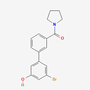 molecular formula C17H16BrNO2 B6383675 3-Bromo-5-(3-pyrrolidinylcarbonylphenyl)phenol, 95% CAS No. 1262003-51-9