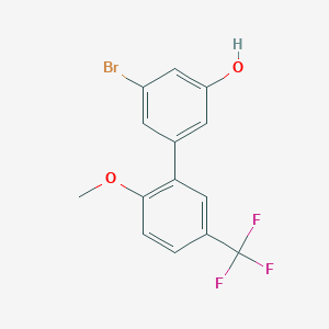 molecular formula C14H10BrF3O2 B6383679 3-Bromo-5-(2-methoxy-5-trifluoromethylphenyl)phenol, 95% CAS No. 1261948-12-2