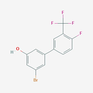 molecular formula C13H7BrF4O B6383685 3-Bromo-5-(4-fluoro-3-trifluoromethylphenyl)phenol, 95% CAS No. 1261900-50-8