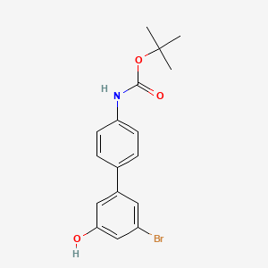 molecular formula C17H18BrNO3 B6383722 5-(4-BOC-Aminophenyl)-3-bromophenol, 95% CAS No. 1261952-03-7