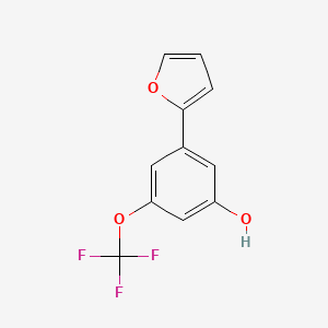 molecular formula C11H7F3O3 B6383750 5-(Furan-2-yl)-3-trifluoromethoxyphenol, 95% CAS No. 1261926-31-1