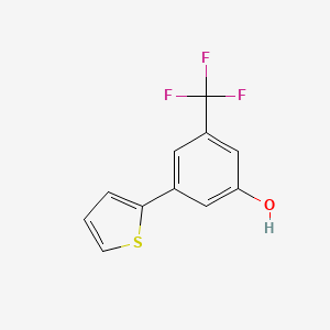 molecular formula C11H7F3OS B6383769 5-(Thiophen-2-yl)-3-trifluoromethylphenol, 95% CAS No. 1262003-55-3