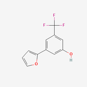 molecular formula C11H7F3O2 B6383772 5-(Furan-2-yl)-3-trifluoromethylphenol, 95% CAS No. 1261900-54-2