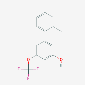 molecular formula C14H11F3O2 B6383782 5-(2-Methylphenyl)-3-trifluoromethoxyphenol, 95% CAS No. 1261900-57-5