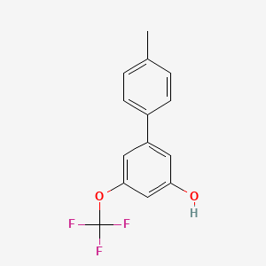 molecular formula C14H11F3O2 B6383797 5-(4-Methylphenyl)-3-trifluoromethoxyphenol, 95% CAS No. 1261919-56-5