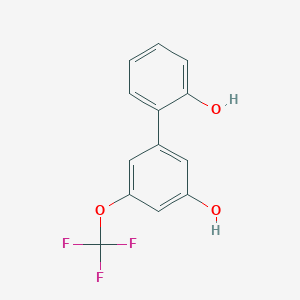 molecular formula C13H9F3O3 B6383800 5-(2-Hydroxyphenyl)-3-trifluoromethoxyphenol, 95% CAS No. 1261948-31-5