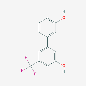 molecular formula C13H9F3O2 B6383803 5-(3-Hydroxyphenyl)-3-trifluoromethylphenol, 95% CAS No. 1261919-59-8