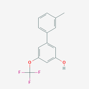 molecular formula C14H11F3O2 B6383806 5-(3-Methylphenyl)-3-trifluoromethoxyphenol, 95% CAS No. 1261889-01-3