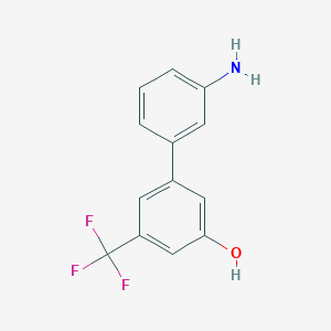 molecular formula C13H10F3NO B6383810 5-(3-Aminophenyl)-3-trifluoromethylphenol, 95% CAS No. 1262003-59-7