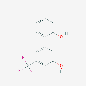 molecular formula C13H9F3O2 B6383820 5-(2-Hydroxyphenyl)-3-trifluoromethylphenol, 95% CAS No. 1261948-22-4