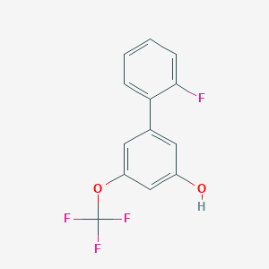 molecular formula C13H8F4O2 B6383842 5-(2-Fluorophenyl)-3-trifluoromethoxyphenol, 95% CAS No. 1261903-09-6