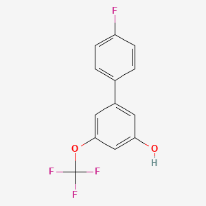 molecular formula C13H8F4O2 B6383846 5-(4-Fluorophenyl)-3-trifluoromethoxyphenol, 95% CAS No. 1261919-64-5