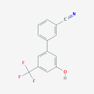 molecular formula C14H8F3NO B6383852 5-(3-Cyanophenyl)-3-trifluoromethylphenol, 95% CAS No. 1261919-68-9
