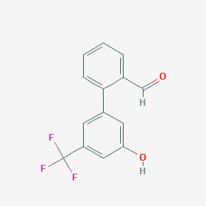 molecular formula C14H9F3O2 B6383854 5-(2-Formylphenyl)-3-trifluoromethylphenol, 95% CAS No. 1261919-70-3