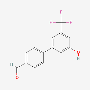 molecular formula C14H9F3O2 B6383871 5-(4-Formylphenyl)-3-trifluoromethylphenol, 95% CAS No. 1261964-72-0