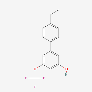 molecular formula C15H13F3O2 B6383883 5-(4-Ethylphenyl)-3-trifluoromethoxyphenol, 95% CAS No. 1261927-38-1