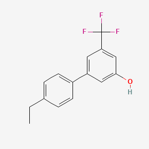 molecular formula C15H13F3O B6383891 5-(4-Ethylphenyl)-3-trifluoromethylphenol, 95% CAS No. 1261919-79-2