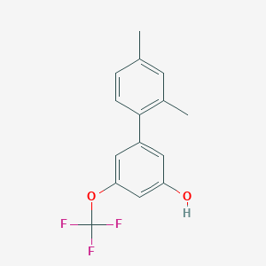 molecular formula C15H13F3O2 B6383902 5-(2,4-Dimethylphenyl)-3-trifluoromethoxyphenol, 95% CAS No. 1261903-19-8