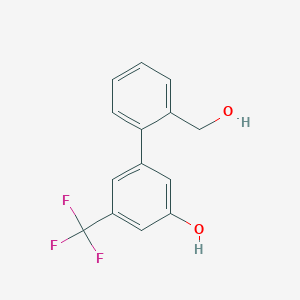 molecular formula C14H11F3O2 B6383928 5-(2-Hydroxymethylphenyl)-3-trifluoromethylphenol, 95% CAS No. 1261958-37-5