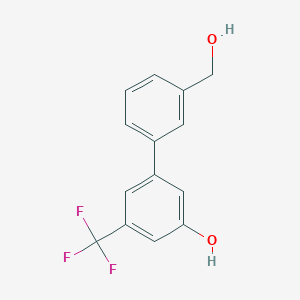 molecular formula C14H11F3O2 B6383938 5-(3-Hydroxymethylphenyl)-3-trifluoromethylphenol, 95% CAS No. 1261948-80-4