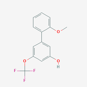 molecular formula C14H11F3O3 B6383946 5-(2-Methoxyphenyl)-3-trifluoromethoxyphenol, 95% CAS No. 1261958-51-3