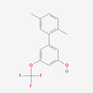 molecular formula C15H13F3O2 B6383950 5-(2,5-Dimethylphenyl)-3-trifluoromethoxyphenol, 95% CAS No. 1261900-66-6