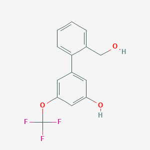 molecular formula C14H11F3O3 B6383960 5-(2-Hydroxymethylphenyl)-3-trifluoromethoxyphenol, 95% CAS No. 1261897-70-4
